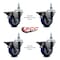 Service Caster 35 Inch Gray Polyurethane 12 Inch Threaded Stem Caster Set with Brake SCC-TS20S3514-PPUB-PLB-121315-4 - alternate 2